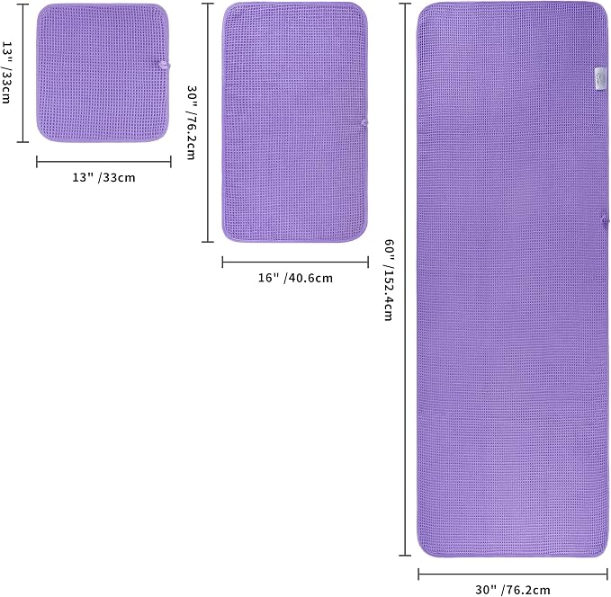 POLYTE 430 GSM Poly Blend Microfiber Quick Dry Waffle Bath Towel Set of 6 | 2-Body Towels, 2-Hand Towels, 2-Wash cloths, Oversize, Lint Free