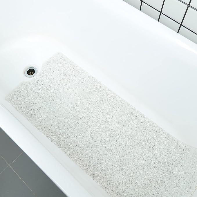 Leotruny Bath Tub Shower Mat 40 x 16 Inch Non Slip Soft PVC Loofah | Bathtub Mats for Bathroom