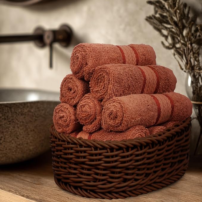 COTTON CRAFT Ultra Soft Washcloths - 12 Pack 100% Ringspun Cotton Facecloth | Large 12x12 inch Mocha Wash Cloths - Plush 580 GSM Absorbent Quick Dry Everyday Luxurious Wash Towels for Baby Spa Gym Travel