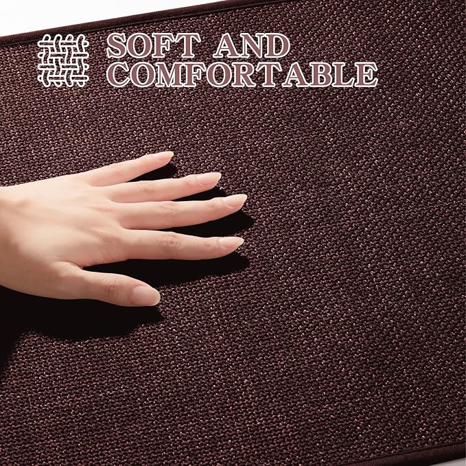 Bathroom Rugs Mat 32x17, Ultra Thin Non Slip Bath Mat Quick Dry Absorbent Bath Mat for Bathroom Floor, (Dark Purple, 32"x17")