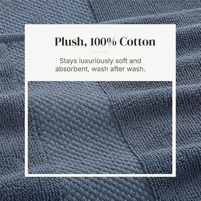 Modern Threads 600 GSM 6-Piece Towel Set with Filgree Jacquard Border Blue