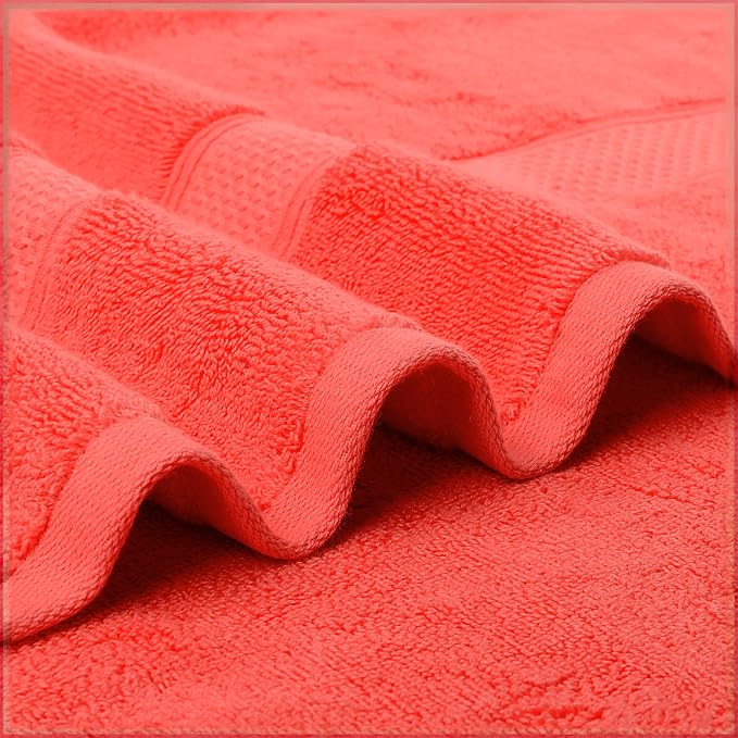 Fluffy Cotton Bath Towels Set650GSM,2-Piece Set, Thickened and Enlarged(31.5x63 inches),Super Absorbent,Soft,Suitable for Hotel, Bathroom, Swimming Pool, SPA,Gift(Watermelon Red)