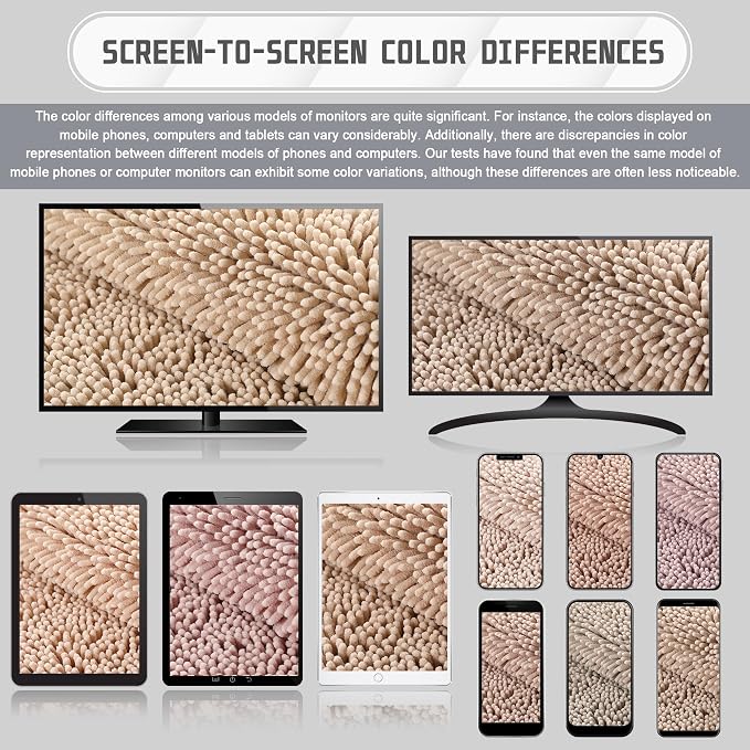 Yimobra Long Bathroom Rugs 47"x24", Extra Soft Non Slip Bath Mat for Tub, Super Absorbent Quick Dry Shaggy Rug Floor Carpet, Machine Washable,Beige