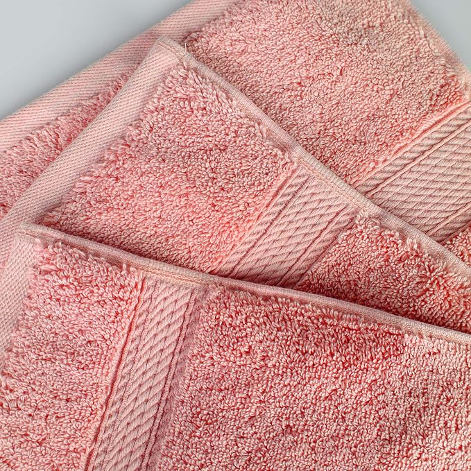 Superior Egyptian Cotton 800 GSM Plush & Absorbent, 9 Piece Set, Tea Rose | Quick Dry, Soft Luxury Towel Set, Bath Essentials, Guest Bath, Spa, 3 Bath, 3 Hand, 3 Face Towel, Madeline Towels
