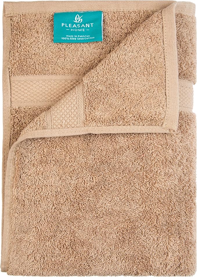 Pleasant Home Bath Towels Set of 6 (24” x 50”) 100% Cotton, Mocha | 515 GSM | Lightweight, Soft & Highly Absorbent Luxury Towels for Bathroom | for Gym, Pool & Spa