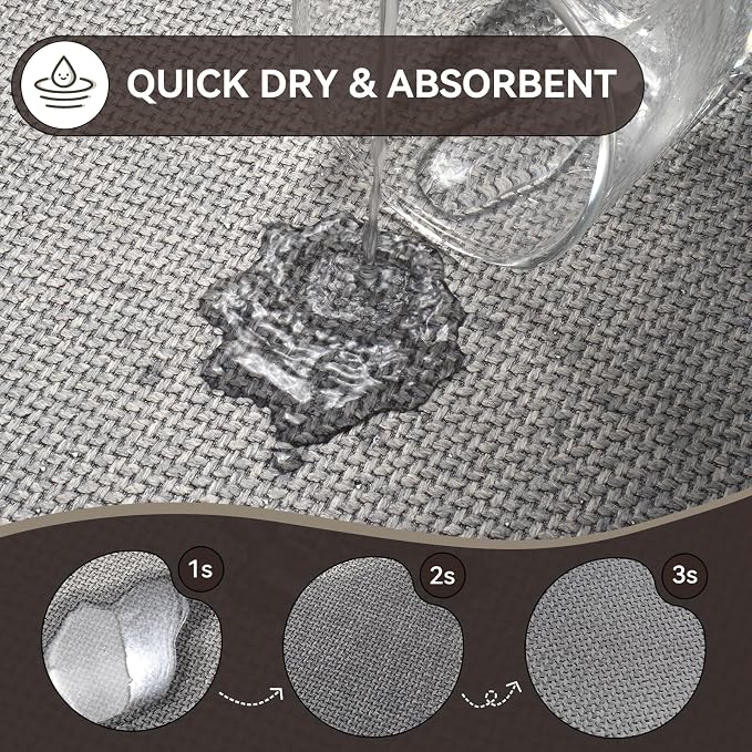 Half Circle Bath Mat, Thin Bathroom Rugs Fit Under Door, Grey 20x31 | Non Slip, Quick Dry Absorbent, Rubber Backing Washable, Semi Circle Bathmat for Bathroom Floor, Tub and Shower, Home Decor