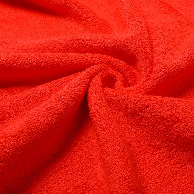 Cotton Bath Towels Set, 2-Piece Set(27x55 Inches) Super Absorbent Quick Drying, Soft,Suitable for Bathroom, spas, Gyms,Gift(White,Watermelon Red)