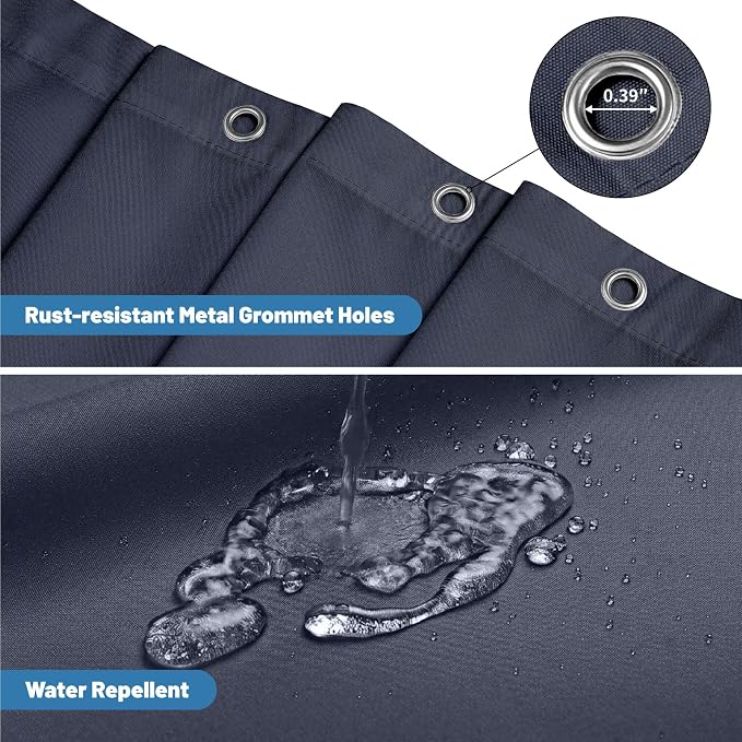 1 Pack Water-Repellent Fabric Shower Curtain Liner, 72x84 Blue | 100% polyester, 3 Magnets, Rustproof Grommets & Weighted Hem, quick-dry, machine washable, hotel quality for bathroom