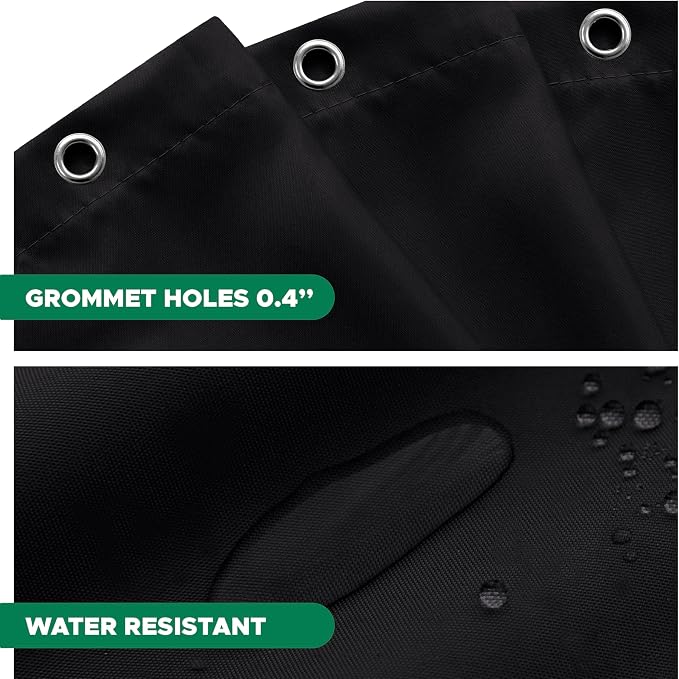 Biscaynebay Hotel Quality Fabric Shower Curtain Liners 66" Width by 72" Length, Black Water Resistant Bathroom Curtains, Rust Resistant Grommets (11 Holes) Weighted Bottom Machine Washable