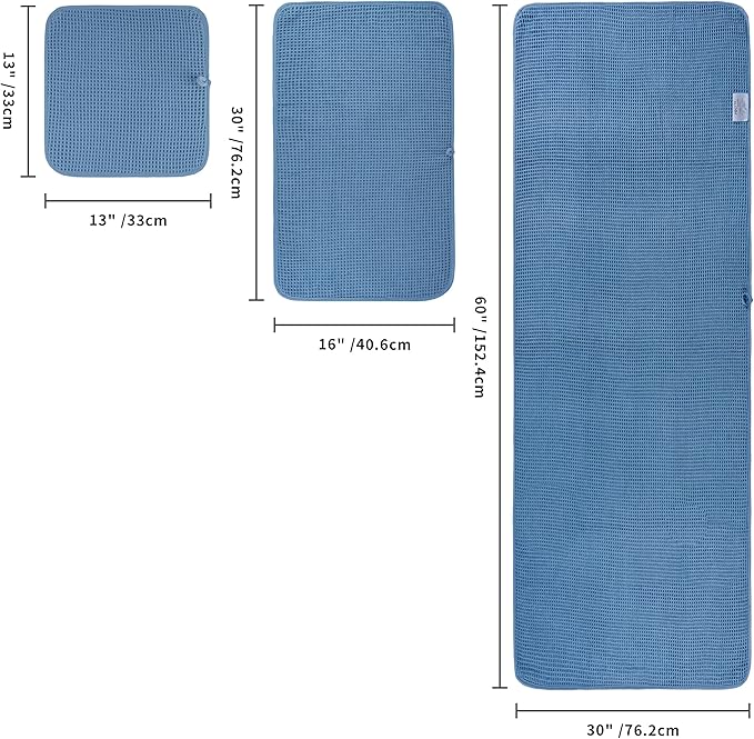 POLYTE 430 GSM Poly Blend Microfiber Quick Dry Waffle Bath Towel Set of 6 | 2-Body Towels, 2-Hand Towels, 2-Wash cloths, Oversize, Lint Free