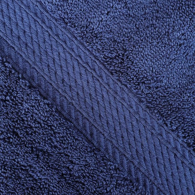 Superior Egyptian Cotton 800 GSM Plush & Absorbent, 9 Piece Set, Navy Blue | Quick Dry, Soft Luxury Towel Set, Bath Essentials, Guest Bath, Spa, 3 Bath, 3 Hand, 3 Face Towel, Madeline Towels