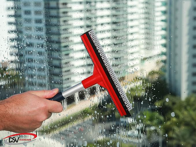 Window Squeegee for Window Cleaning, Window Cleaner Tool for Car Windshield, Shower Door, Boat | 2-in-1 Mini Squeegee for Home | Windshield Squeegee Kit for Car Windows