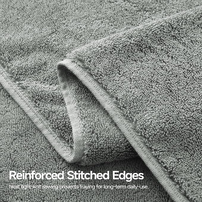 REDKISS 4 Pack Large Bath Towels Set, 100% Cotton, 31x63 in, Heavyweight 760G, Highly Absorbent & Quick Dry, Super Soft Luxury Towels for Bathroom,Hotel Collection - Gray