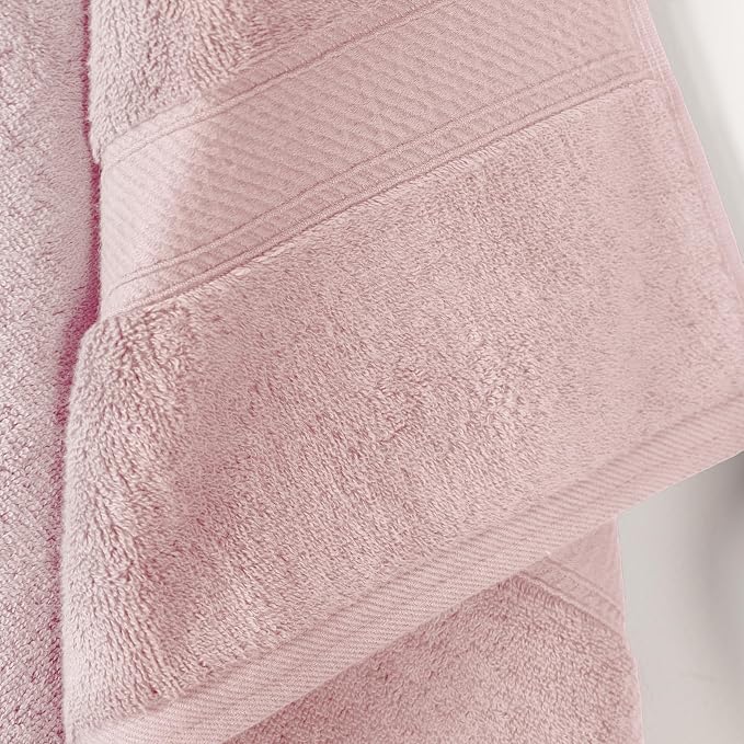 SUPERIOR Egyptian Cotton Plush & Absorbent, Bath Towel Set of 2, Tea Rose | Quick Dry, Soft Luxury Towel Set, Bath Essentials for Bathroom, Guest Bath, Spa, 2 Piece Bath, Madeline Towels