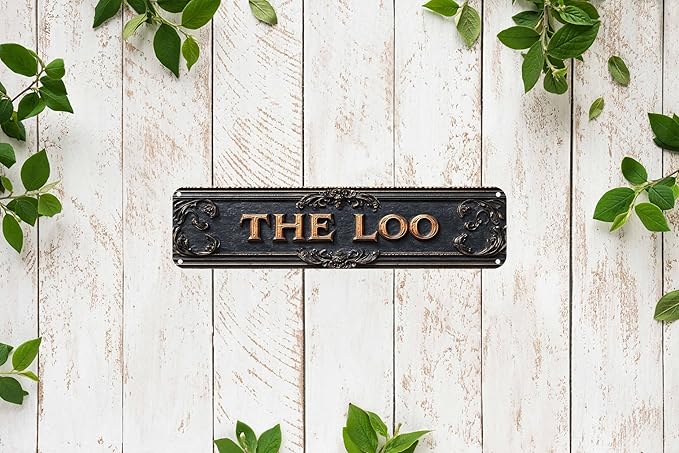 Vintage Tin The Loo Sign Retro Metal Sign for bathroom Decoration - bathroom Funny Wall Art Plaque 4x16 Inch