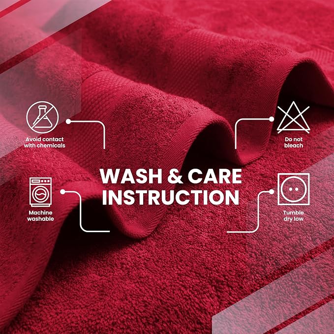 Infinitee Xclusives 100% Cotton Bath Towel Set – 8 Piece Bathroom Towel Set | (2 Bath Towels, 2 Hand Towels, 4 Washcloths) – Soft & Absorbent Towels for Bathroom - Gym, Shower, Spa & Hotel Use