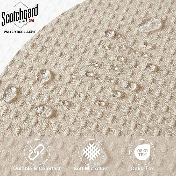 Madison Park Arbor Waffle Stall Shower Curtain, 36 x 72, Beige Solid | Adds Privacy, Machine Washable, Farmhouse, OEKO-TEX Certified Bathroom Curtain, 3M Scotchgard Moisture Management