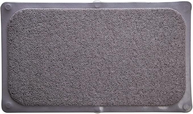 BINO | Loofah Non-Slip Bath Mat for Tub - Grey | Spa-Inspired Comfort, Quick-Drying, Secure Suction Cups | Exfoliating Shower Mat for a Luxurious and Safe Bathing Experience