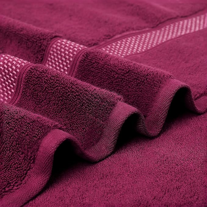 Fluffy Cotton Bath Towels Set650GSM,2-Piece Set, Thickened and Enlarged(31.5x63 inches),Super Absorbent,Soft,Suitable for Hotel, Bathroom, Swimming Pool, SPA,Gift(Dark Red)