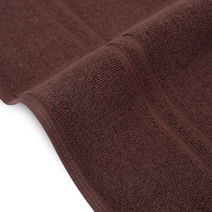 2 Piece Bath Mats 20 x 32 Inches, Brown | 100% Cotton Terry Bath Mats, Super Absorbent, Hotel Quality Premium Floor Towels, Luxurious, Soft & Quick Dry