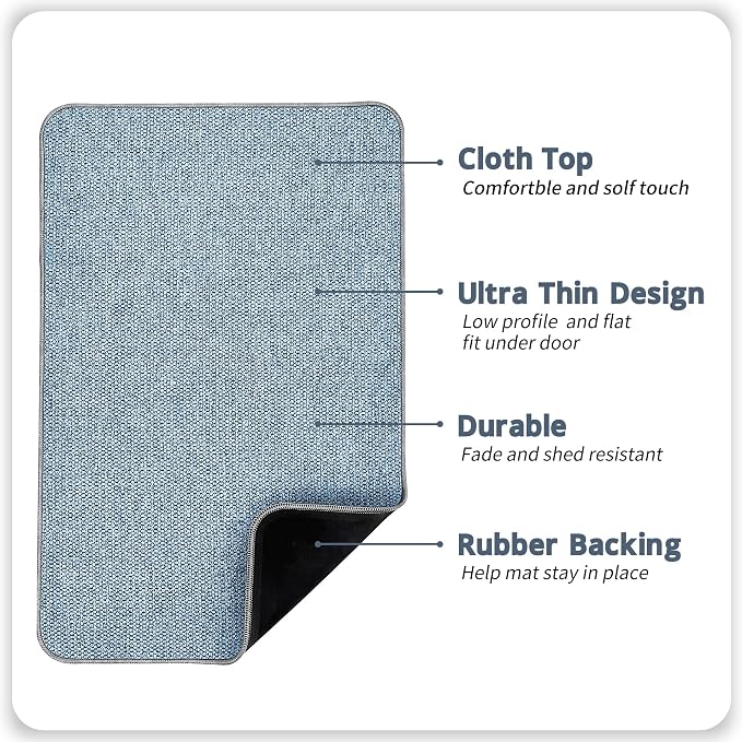 Bosap Bath Mat,Ultra Thin Bathroom Runner Rugs,Large Bath Mats for Bathroom,Quick Dry,Non-Slip,Machine Washable,Low Pile,Bath Rug,Shower Outside,Sink,Home Decor Accessories.Blue,1'5"x2'11"（17x35inch）