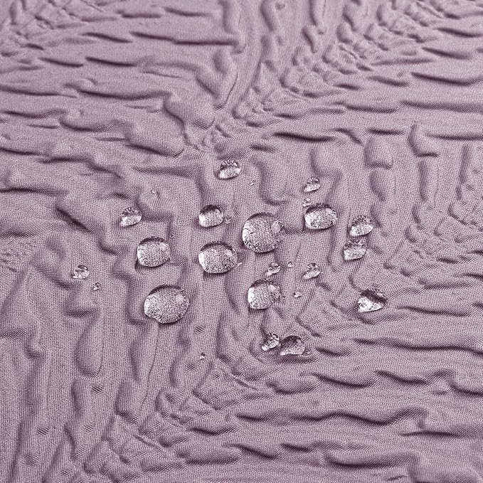 Lavender Shower Curtain for Bathroom, Farmhouse Bath Curtain 72x72 | Lavender Shower Curtain for Bathroom, 3D Leaf Embossed Textured Fabric Shower Curtain, Modern Farmhouse Bathroom Decor,