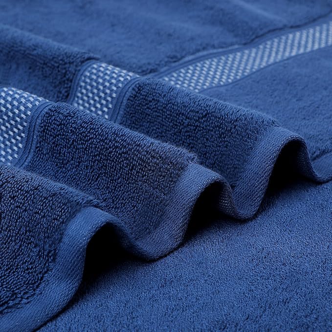 Fluffy Cotton Bath Towels Set650GSM,2-Piece Set, Thickened and Enlarged(31.5x63 inches),Super Absorbent,Soft,Suitable for Hotel, Bathroom, Swimming Pool, SPA,Gift(Dark Blue)