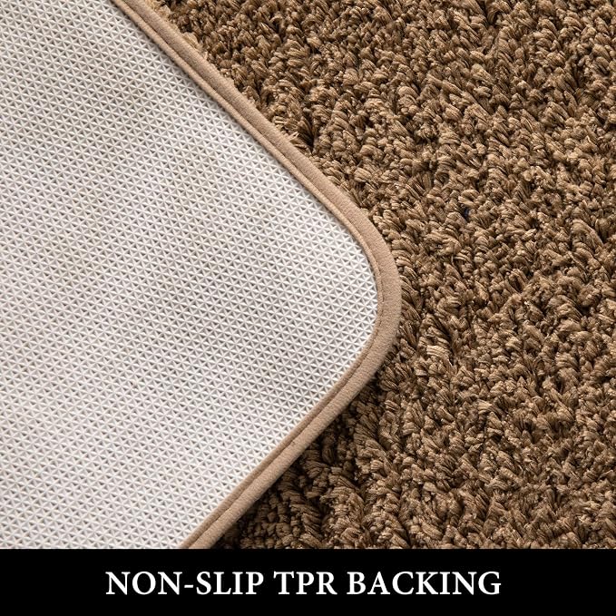 MIULEE Light Brown Bathroom Runner Rugs Soft Microfiber Bath Mat 24x44 Inch | Absorbent, Non Slip, Quick Dry, Fluffy Bath Rugs for Bathroom Floor Tub Showers, Machine Washable