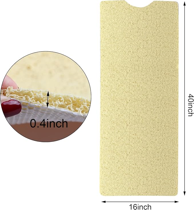 Leotruny Bath Tub Shower Mat 40 x 16 Inch Non-Slip Soft PVC Loofah | Bathtub Mats for Bathroom