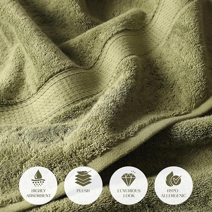 SUPERIOR Egyptian Cotton Plush & Absorbent, Bath Towel Set of 2, | Quick Dry, Soft Luxury Towel Set, Bath Essentials for Bathroom, Guest Bath, Spa, 2 Piece Bath, Madeline Towels