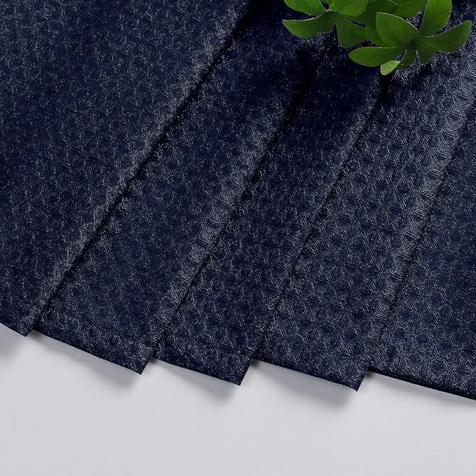 Aiyufeng Long Shower Curtains for Bathroom，Dot Like Embossed Textured Water Repellent Fabric Shower Curtain，Hotel Luxury Quality & Soft Cloth，Machine Washable，72Wx84L，Navy Blue