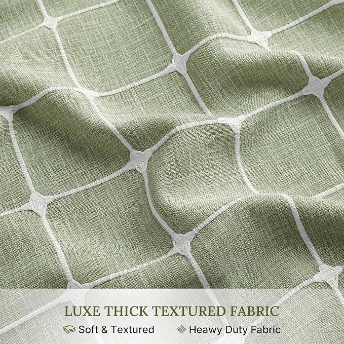 RiverDream Farmhouse No Hooks Shower Curtain with Snap-in Liner,Green,36x74 | Snap on Fabric Liner,Heavy Duty,Quick Dry,Mesh Top Window,With Bottom Magnets,Washable,with Tassels,Stall Size