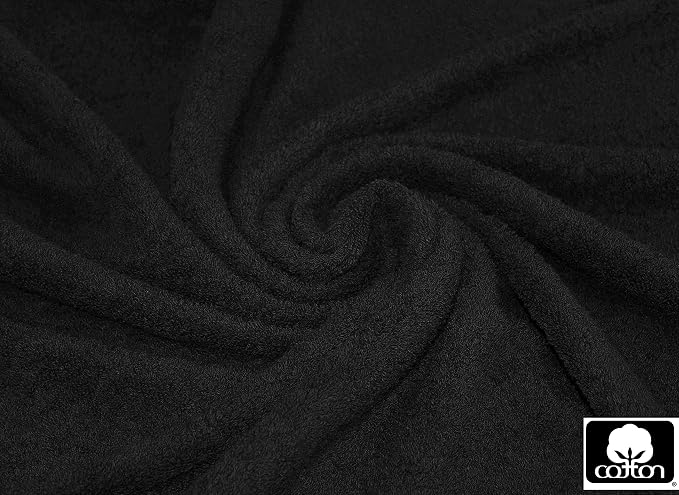 COTTON CRAFT Ultra Soft Bath Towels - 4 Pack 100% Cotton Large 30x54 inches | Oversized 580 GSM Absorbent Black Bath Towel with Luxurious Rayon Border - Ideal for Everyday use - Easy Care Machine Wash