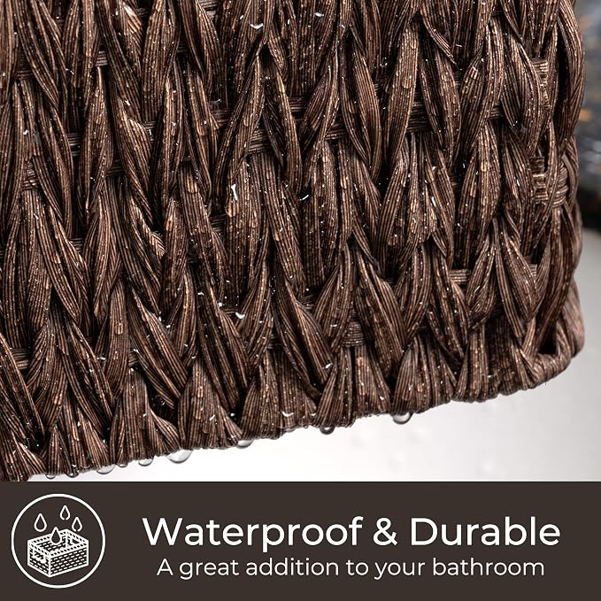 GRANNY SAYS Wicker Storage Basket for Shelves, Large Wicker Basket | Wicker Storage Baskets for Pantry, Open Front Basket for Shelves, Kitchen Storage Baskets, Decorative Basket for Home Decor
