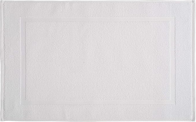 Amazon Basics Premium 100% Cotton Absorbent Soft Bath Mat, Machine Washable, 684 GSM, 20" x 30", White, Hotel Spa Bathmats, 6-Pack (Previously AmazonCommercial)