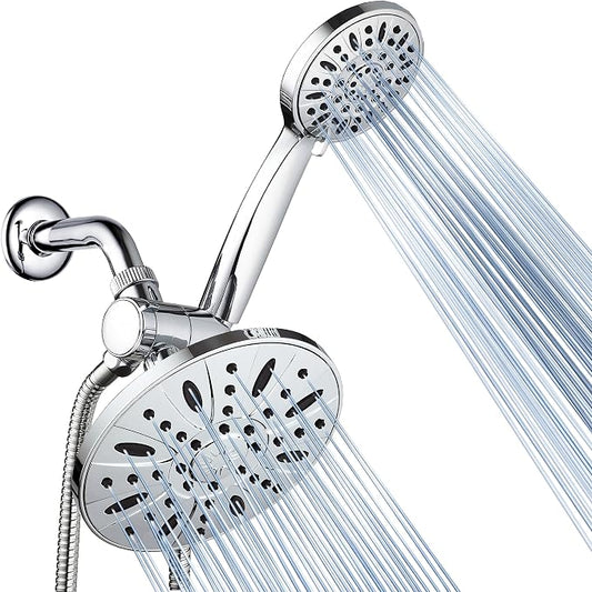 AquaDance 7" Premium High Pressure 3-way Rain & Handheld Shower Head Combo | Enjoy Luxury 7-inch Showerhead & 6-mode Hand Shower Separately or Together! Premium Stainless Steel Hose - Chrome