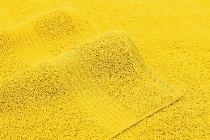 American Veteran Towel, Hand Towels for Bathroom Set of 4, 100% Cotton Turkish Hand Towel Sets, Soft Hand Face Towels, Yellow Hand Towels