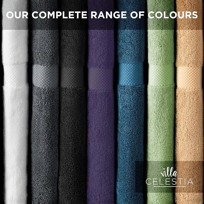 Villa Celestia Cotton Hand Towels Set of 4, 16 x 28, Oeko-TEX Certified, Quick Dry, White