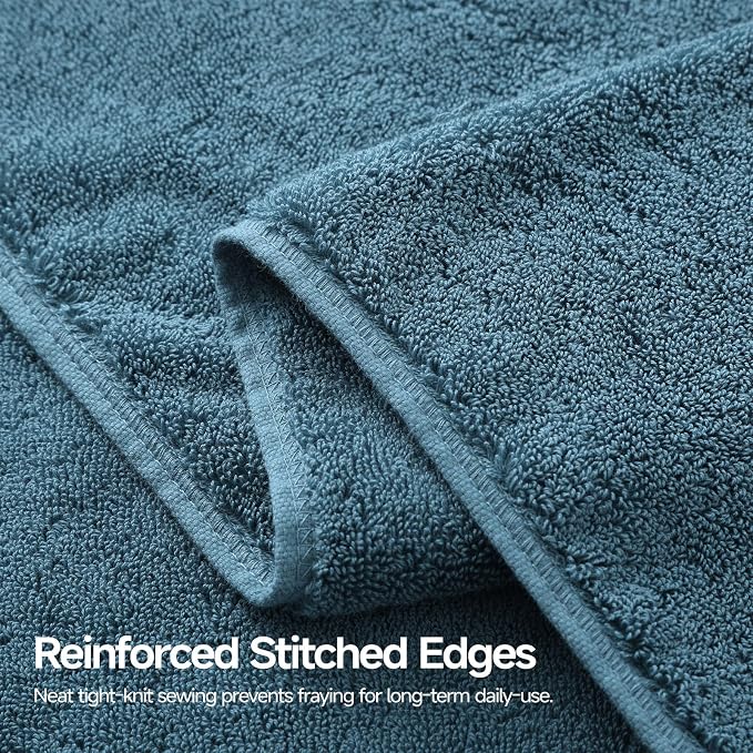 REDKISS 2 Pack Large Bath Towels, 100% Cotton, 31x63 in,Heavyweight 760G, Highly Absorbent & Quick Dry, Super Soft Luxury Shower Towels for Bathroom,Hotel Collection - Blue