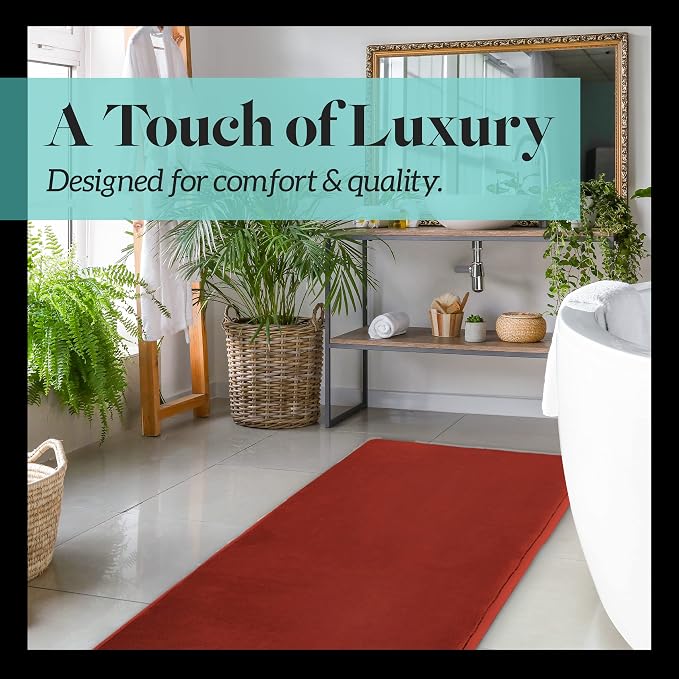 Memory Foam Bath Mat Non Slip Absorbent Super Cozy Velvet Bathroom Rug Carpet (20 inches X 32 inches, Autumn Glaze)