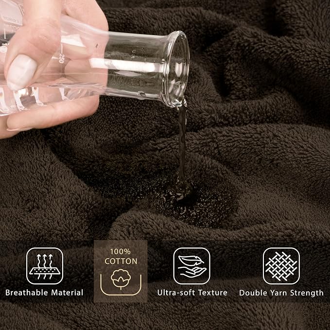 Cotton Paradise 100% Cotton Turkish Towel Set, Soft Absorbent Quick Dry, 2 Piece 35x70 Bath Sheet Set, Chocolate Brown