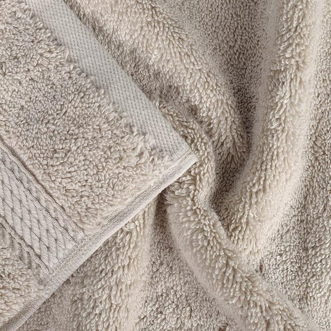 Superior Egyptian Cotton 800 GSM Plush & Absorbent, 9 Piece Set, Stone | Quick Dry, Soft Luxury Towel Set, Bath Essentials, Guest Bath, Spa, 3 Bath, 3 Hand, 3 Face Towel, Madeline Towels