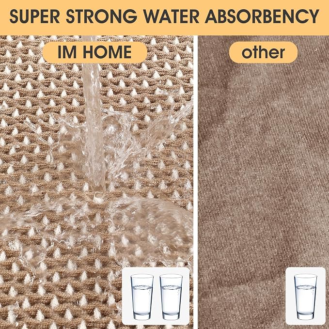 Waffle Bath Mat Beige & White 32"x20", Boho Woven Modern Bath Mat Rugs, Absorbent Non Slip Bathroom Rugs, Soft Washable Bath Rugs with Tassels for Bedroom, Kitchen, Shower, Tub