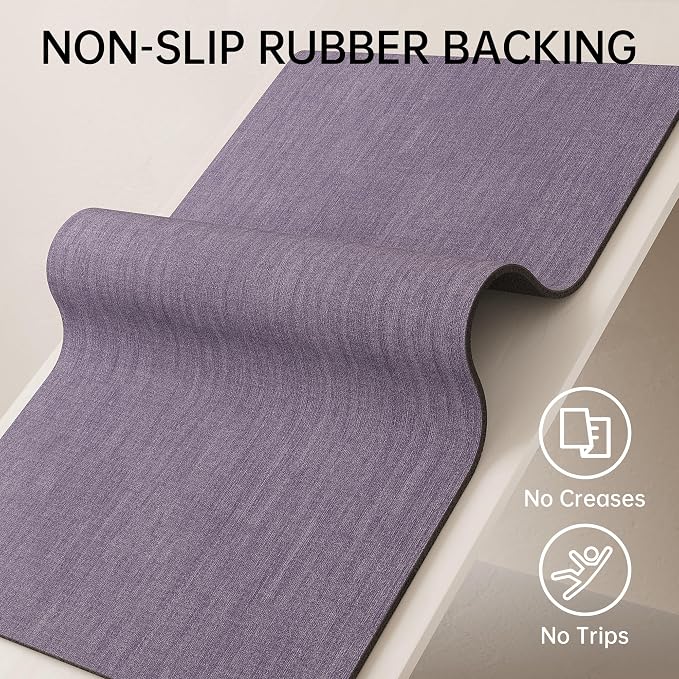 Mecko Bath Mat Ultra Thin Lavender Purple, 20"x32" | -Non-Slip,Quick Dry,Absorbent Bathroom Rug Suit For Tile floors,Easy Care Shower Rug in Front of Bathtub,Sink,Shower