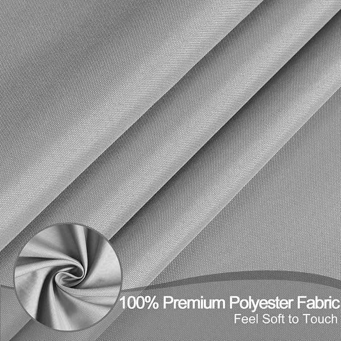 AooHome Extra Long Shower Curtain 72 Width x 78 Height Inch, Fabric Shower Curtain Liner for Hotel with Hooks, Water Repellent, Light Grey