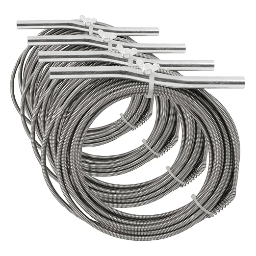 .25-in. Diameter Steel 25-Foot Light Auger for Small to Medium Drains 7710025, Hand-Cranked Toilet Snake and Drain Clog Remover, Plumbing Snake for Toilets and 2-inch Wide Drains (Pack of 4)