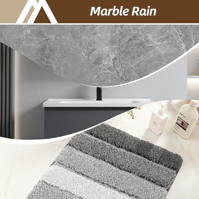 COSY HOMEER Bathroom Rugs 36x24,Ultra Soft Absorbent Bath Mat,Dark Gray | Non-Slip TPR Backing Stays in Place, Machine Washable Bath Rugs Shaggy Rug for Bathroom Floor
