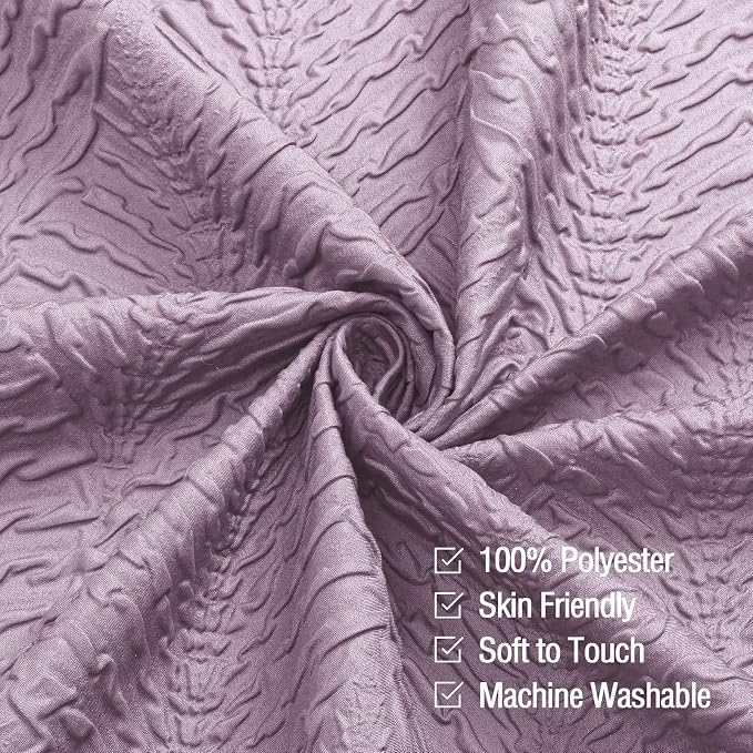 72x84 Extra Long Shower Curtain, Ombre Lavender 3D Embossed Half Bath Curtain