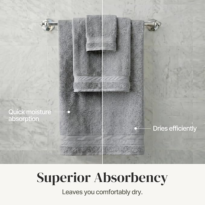 Modern Threads 4-Pack SpunLoft Bath Sheet, 35x66, Charcoal