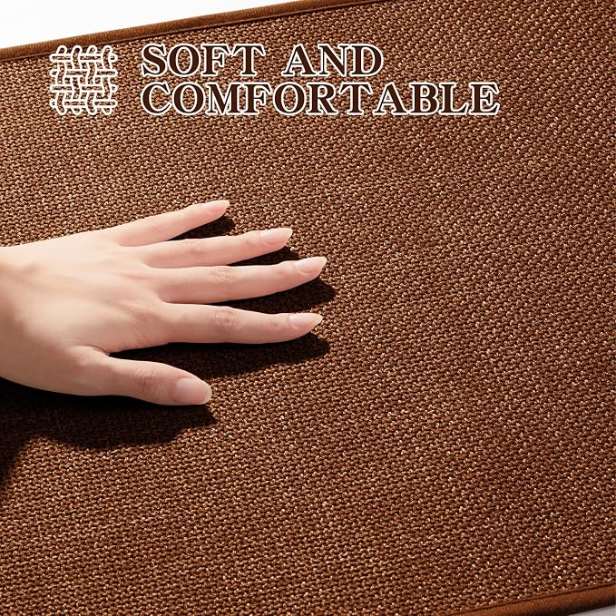 Bathroom Rugs Mat 47x24, Ultra Thin Non Slip Bath Rug Large Quick Dry Absorbent Bath Mat for Bathroom, (Rust, 47"x24")